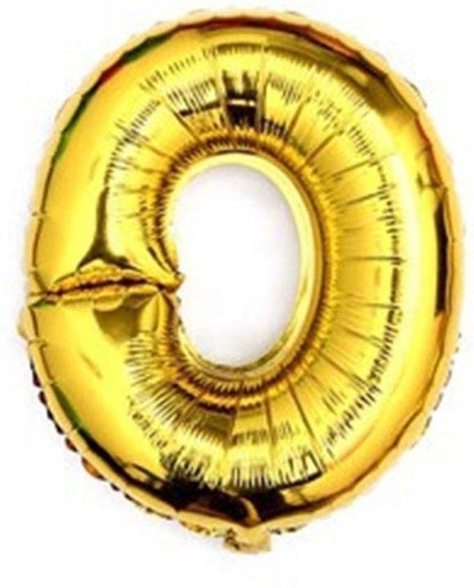 Cijferballon 0 goud 16inch, 40cm kindercrea