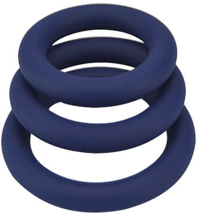 Power Escorts Silicone Cockring 3-Pack – Blauw – br-n11080