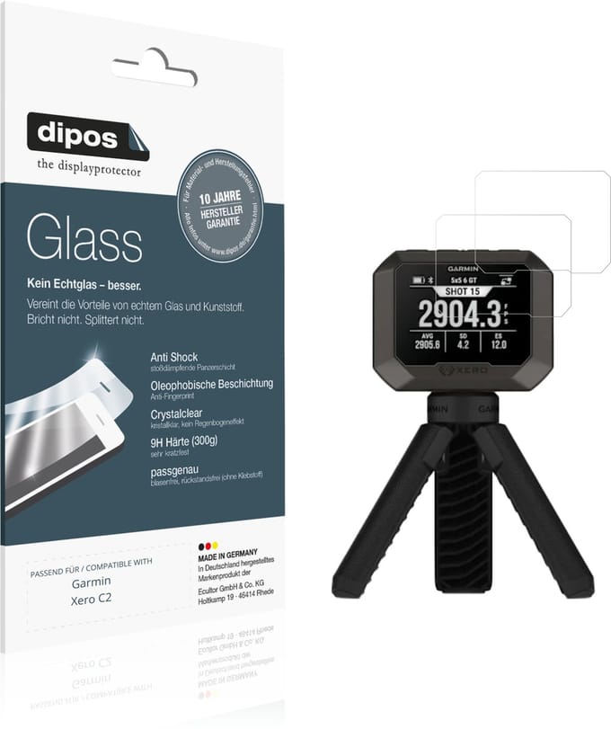 dipos – 2x Pantserfolie geschikt voor Garmin Xero C2 | 9H Screenprotector