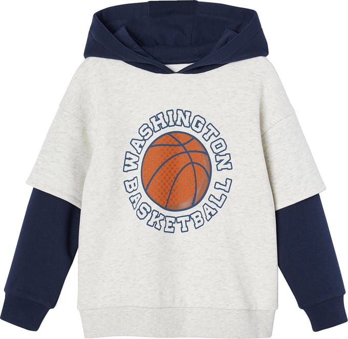 Vertbaudet Jongenssweatshirt met dubbele mouwen en ballonopdruk in reliлf