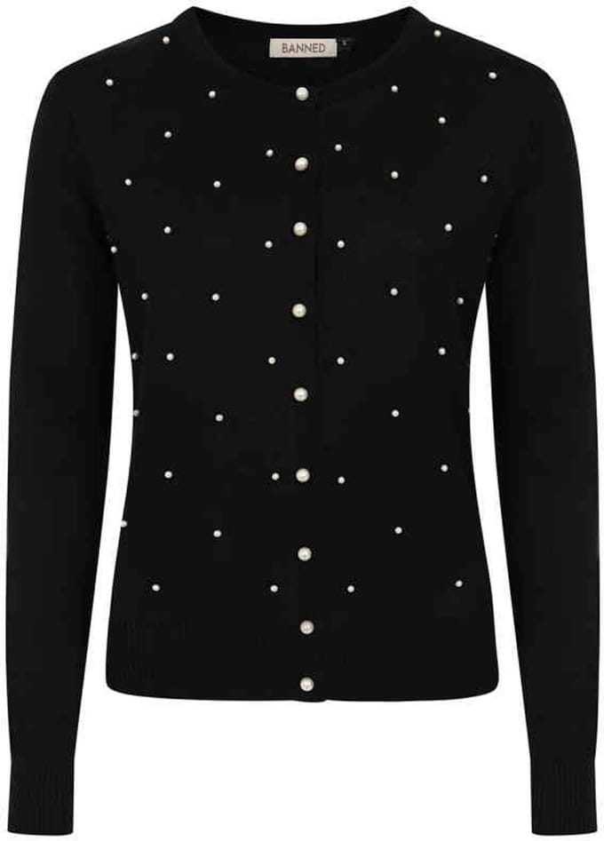 Banned - Pearl Cardigan - XL - Zwart