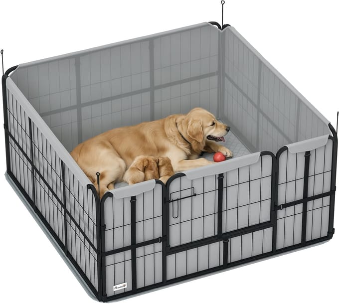 Pawhut Werpkist-Staal, Polyester-122L x 122B x 60H cm-Zwart