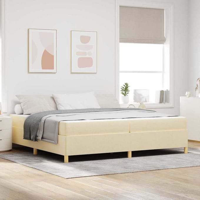 vidaXL - Bedframe - Crème - 200 - x - 200 - cm - Stof