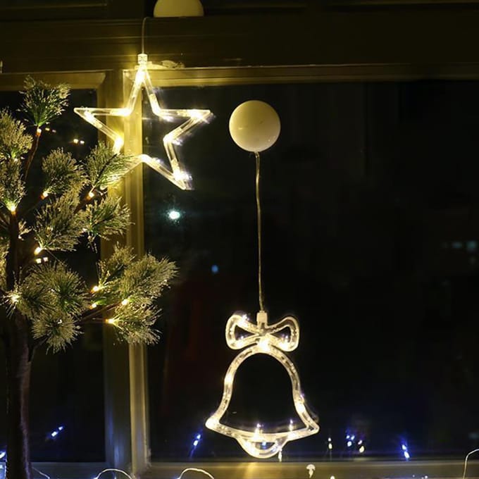 Hangende Fairy LED's String Lights Gordijnlamp Constante Heldere Modi met Sneeuwvlok Ontwerp IP42 type2 brown
