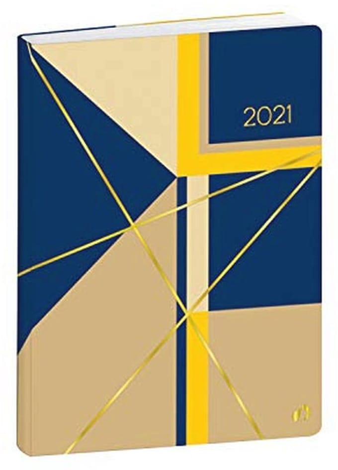 Grote Weekly Agenda 2021 - 15x21 cm in Navy Geel