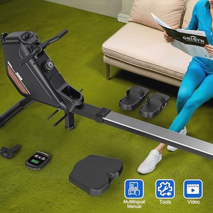 Inclusief Roeitoestel voor Thuis - Instelbare Magnetische Weerstand en Bluetooth Connectiviteit