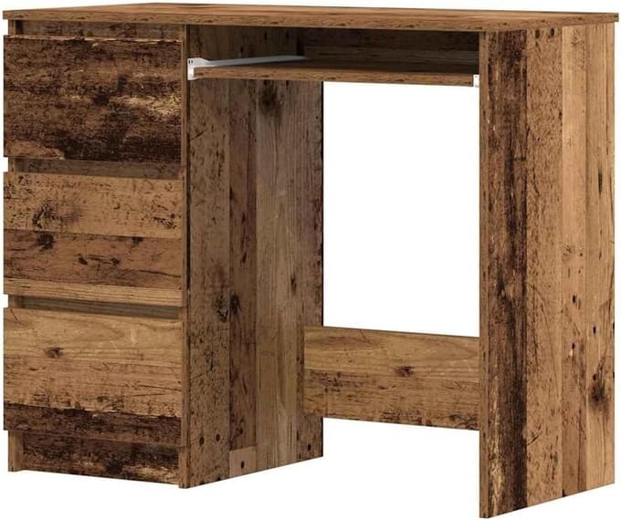 Bureau Hout - Schrijftafel Werkplek - Thuiswerken Studeren - Glad Oppervlak - 90x45x76 cm - Oud Hout
