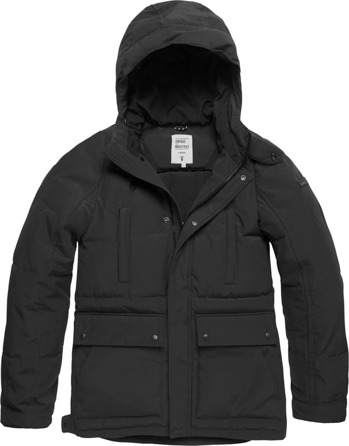 Vintage Industries Winterjas Milo Parka Zwart