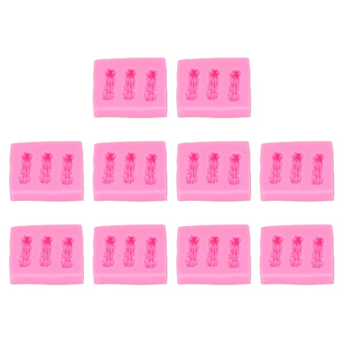 10 STUKS Siliconen Bakvorm Multifunctioneel Hittebestendig DIY Koekjes Chocolade Snoep Vorm Roze pink