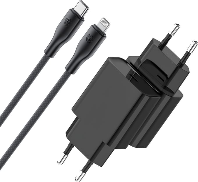 Usb-C Snellader geschikt voor iPhone Oplader met Kabel 2 Meter - 20w - Power Delivery 3.0 - Zwart