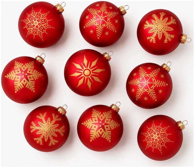 Krebs Luxe gedecoreerde kerstballen - 18x st - rood - 8 cm - glas