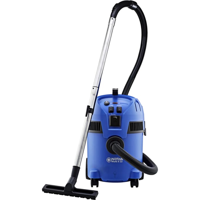 Nilfisk Multi 22T Nat en Droogzuiger - 1200 W - Extra stekkeraansluiting - Blauw