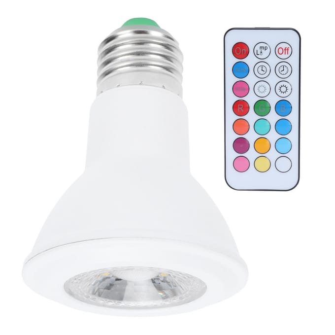 10W RGBW Spotlight met Timing Afstandsbediening E27 Kleurveranderende Lamp 85?265V white