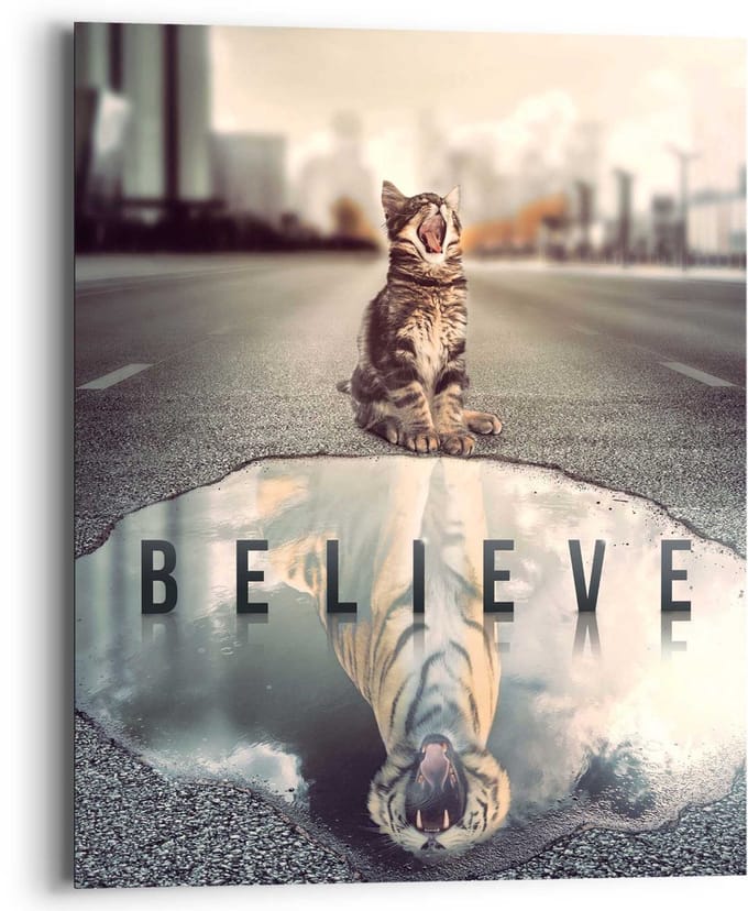 Schilderij Believe - 50 x 40 - Hout - REINDERS