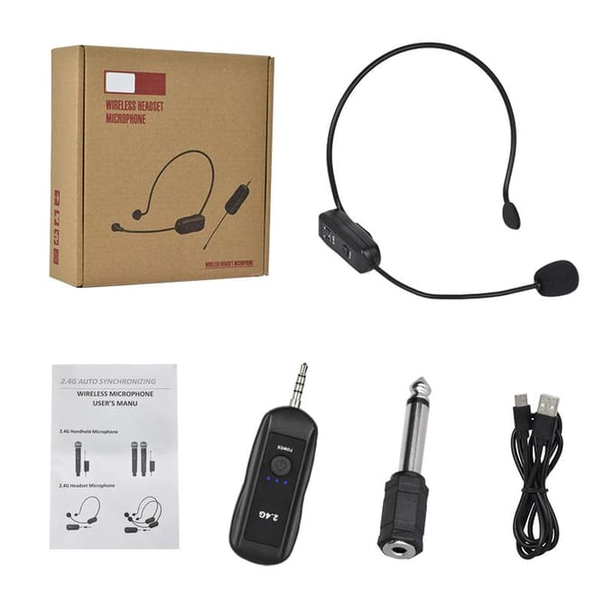 2.4GHz Draadloze Lavalier Microfoon Headset Microfoon Set met Ontvanger voor Versterker Spraakluidspreker Onderwijs Gids 1 to 1