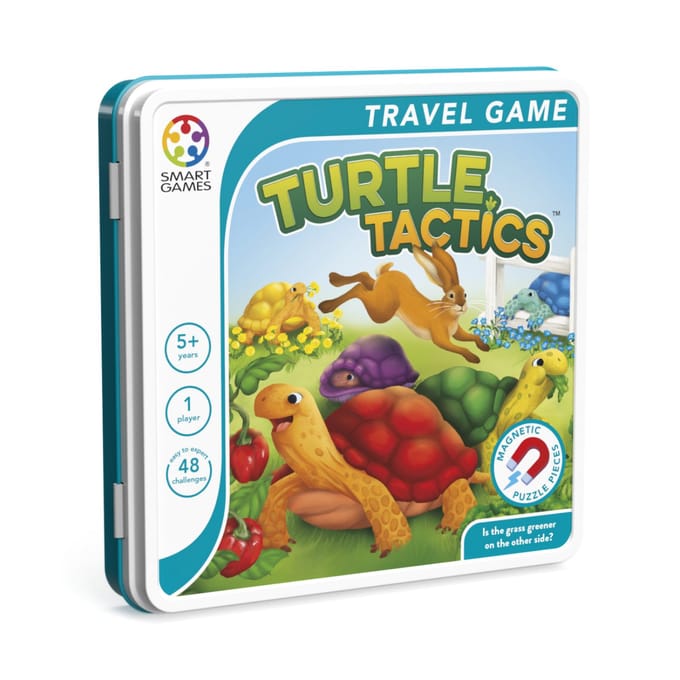 SmartGames Turtle Tactics - Magnetisch Logisch Denkspel - 48 Educatieve Haas & Schildpad Uitdagingen - Compact Reisspel & Solospel - Vanaf 5 Jaar