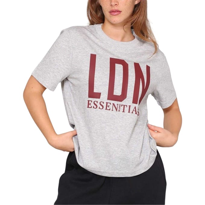 Blank Essentials Oversized T-shirt voor dames, Londen (Grijze Mergel)