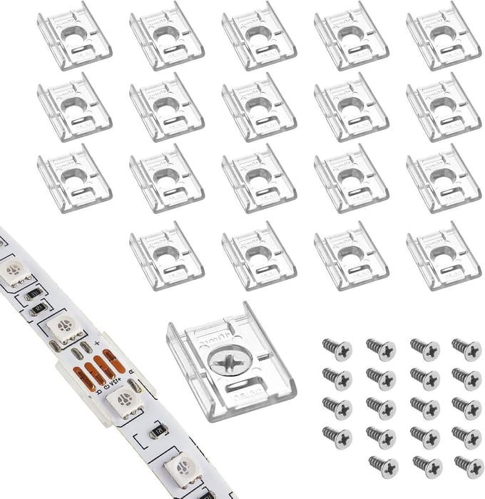 Bevestigingsbeugels voor 10mm LED Strips (100 stuks) - Inclusief Schroeven