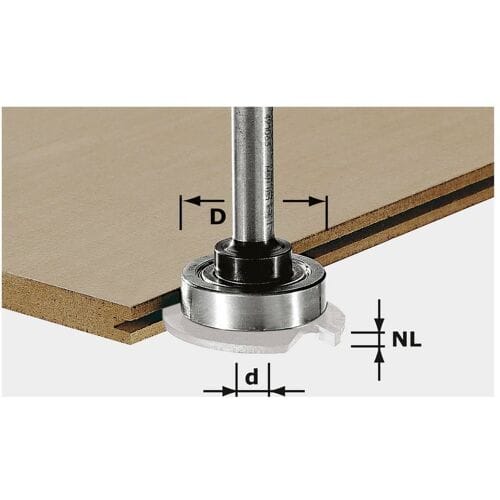 Festool S 8mm Spindel voor schijfgroeffrees + lager - S8 1,5-5 KL28 - 499804