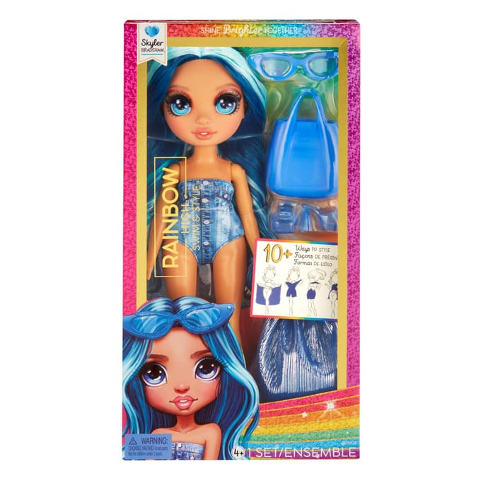 Rainbow High Swim & Style-modepop - 28 cm - Skyler (blauw)