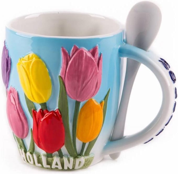 Beker met lepel tulpen Holland 'Zuiderzee'