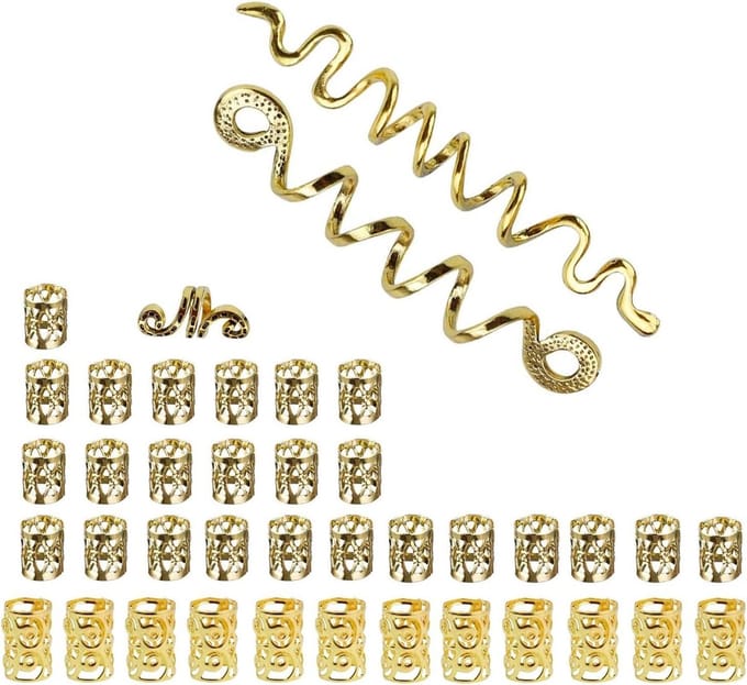 Dreadlocks Sieraden Set van 40 Stuks Piratenaccessoires Gouden Haarringen Festivals Feesten Bruiloften