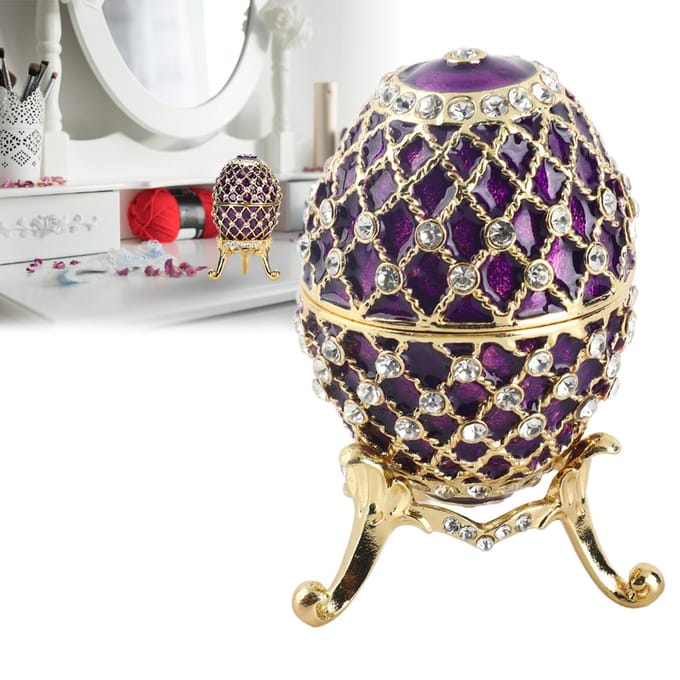 Geëmailleerde Eieren Paasei Knutselen Verguld Emaille Beschilderde Metalen Ornamenten Huisdecoratie beige