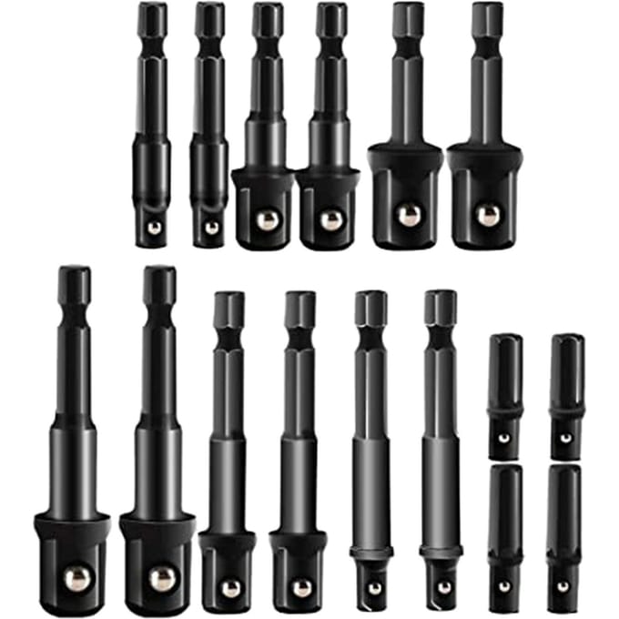 Impact Verlengstuk & Dopadapter H-ex Schachtboor Verlengbit Doppenset Kit Draagbaar 16PCS