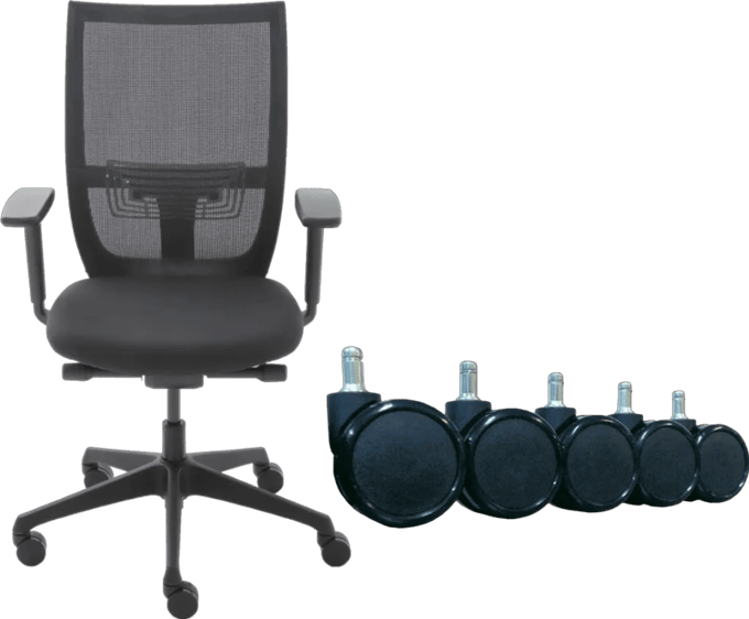 Euroseats Curve Bureaustoel + Wielen Voor Harde Vloeren