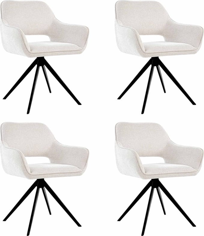 Set van 4 Kick draaistoel Miyo - champagne