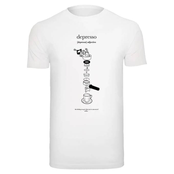 Mister Tee - Depresso Round Neck Heren Tshirt - S - Wit