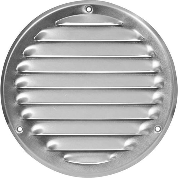 Metalen ventilatierooster rond Ø125 mm rvs - MR125i