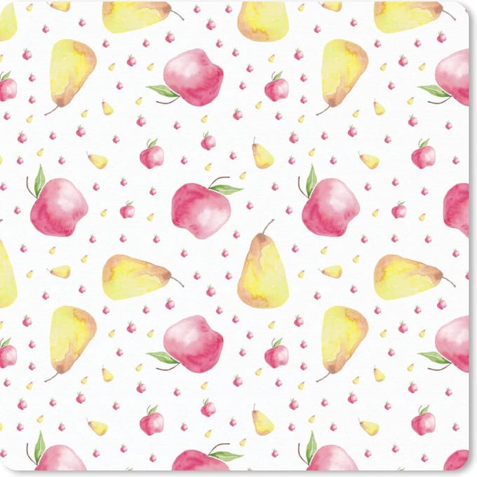 Muismat 20x20 cm - Mousepad Peren - Appels - Waterverf - Muismatten