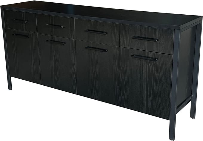 Dressoir melamine zwart 180cm Alex kunststof kast