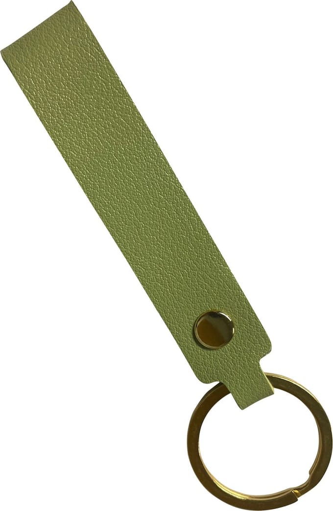 Sleutelhanger Auto Met Sleutelring Leer Sleutelhanger Sleutelhanger Leer Dun - Groen