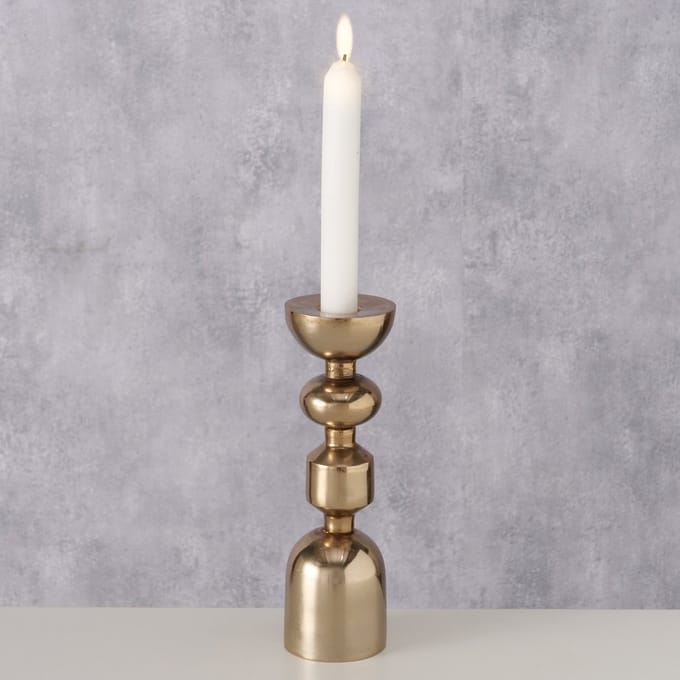 Kandelaar - Kaars houder - Aluminium - RAW - 21 cm. - Ø 7cm. - Goud - Modern.