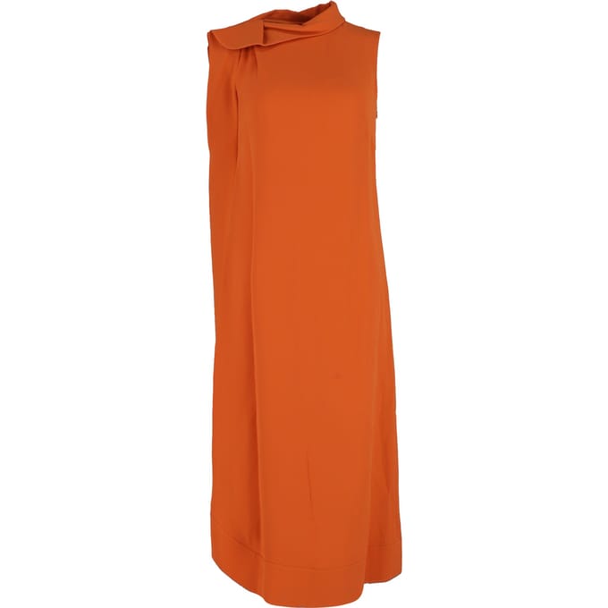 Valentino asymmetrische midi-tentjurk van oranje zijde