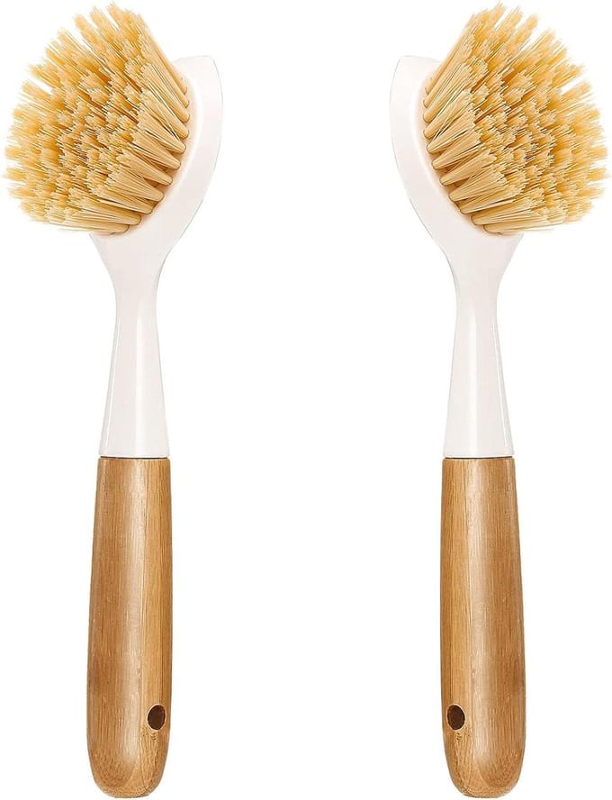 Keukenborstel Set - Afwasborstel Schraper - Schoonmaken Pannen - Ingebouwde Schraper - 2 stuks - Niet gespecificeerd