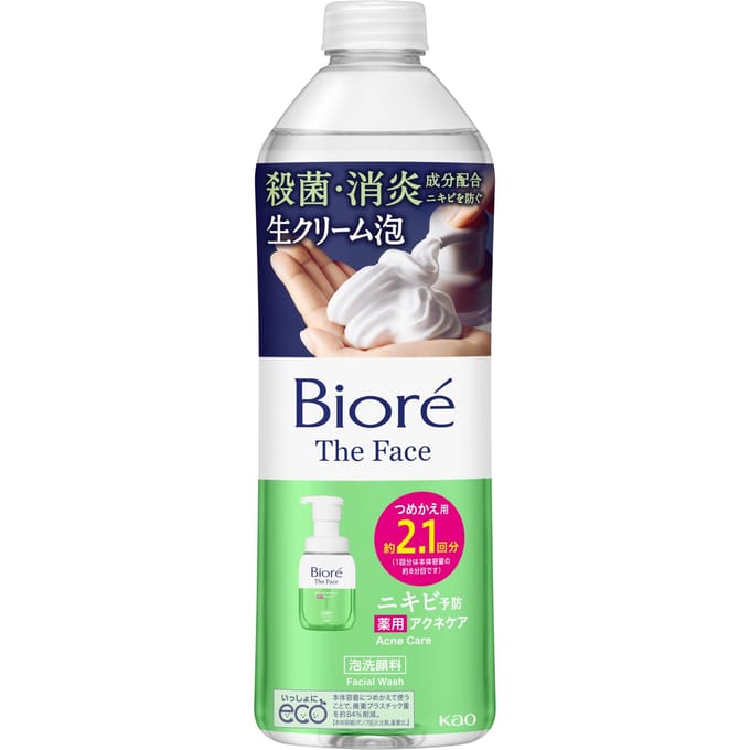 Kao - Biore The Face Foam Facial Cleanser Acne Care 340ml Refill