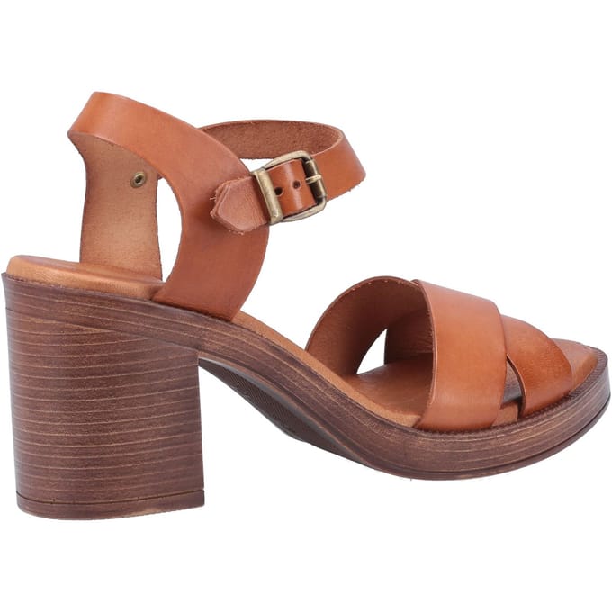 Hush Puppies Georgia Leren Dames Tan Sandalen