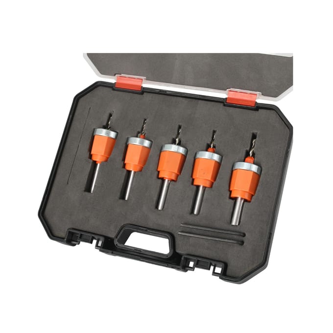 8mm Heavy Duty Verzonken Boor Pons Bit Set Draagbare Kantenaanlijmer Pons Handheld Metaal 5 Pcs