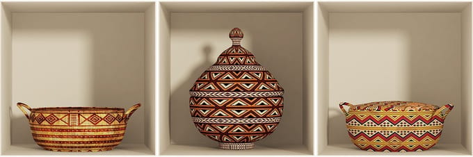 3D-effect sticker Afrikaanse manden 30 x 90 cm