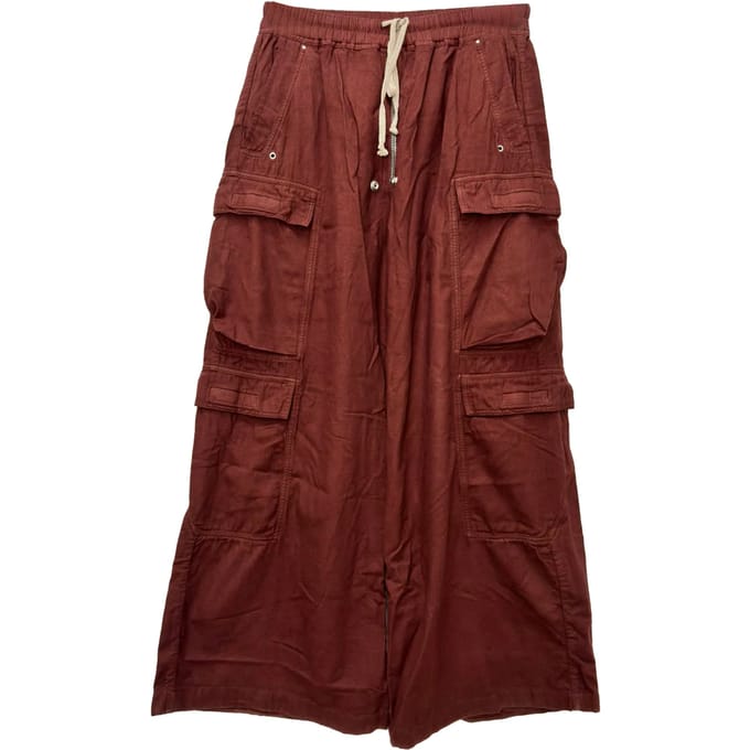 Rick Owens Double Jumbo Belas cargobroek van rood katoen
