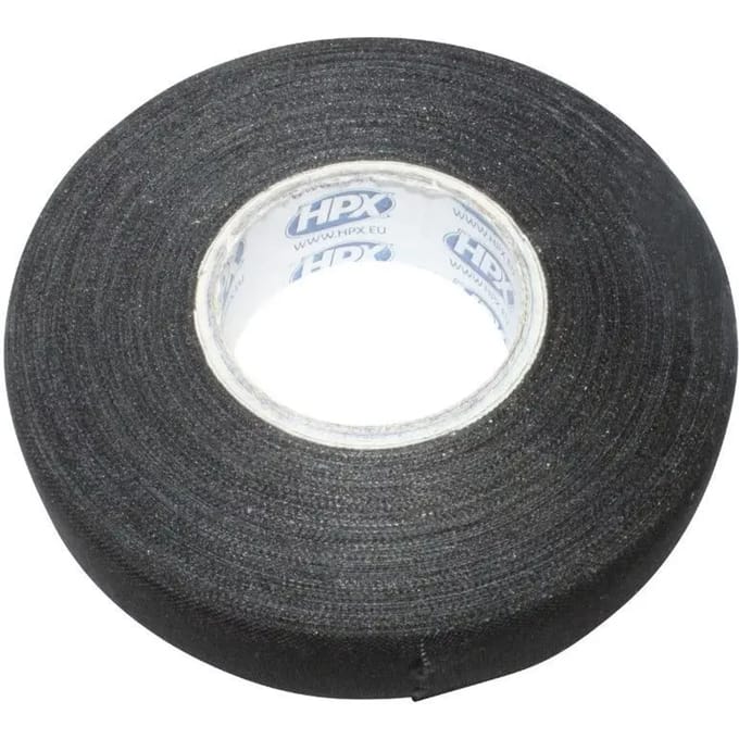 Linnen tape voor kabelbescherming - zwart 19mm x 25m