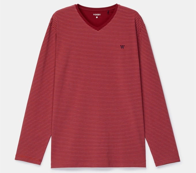Woody pyjama heren - rood gestreept - 252-10-MVL-Z/936 - maat M