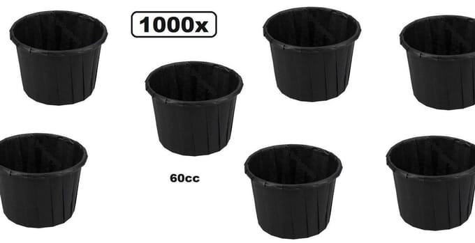1000x Bio sausbakje souffle zwart 60cc -