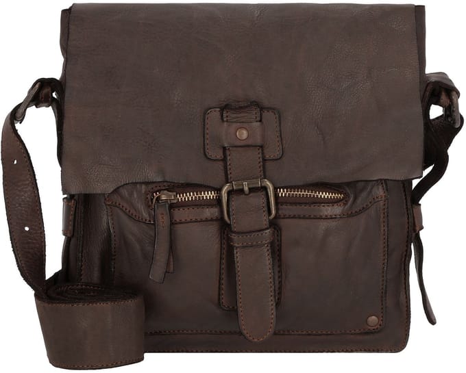 HAROLD'S Leren schoudertas Submarine Crossbag Brown donkerbruin