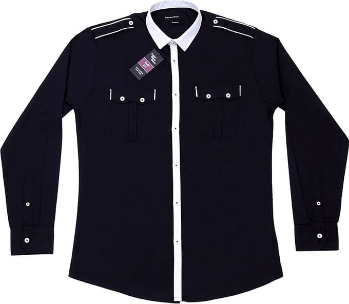 Elegant zwart SLIM FIT overhemd