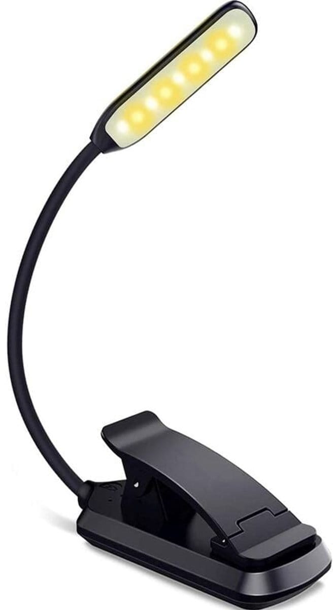 longziming -9-LED Oplaadbare Leeslamp – Touch Sensor, Traploos Dimbaar, 3 Lichtkleuren, Flexibele Boeklamp voor Bed, Reizen en Studeren – Zwart