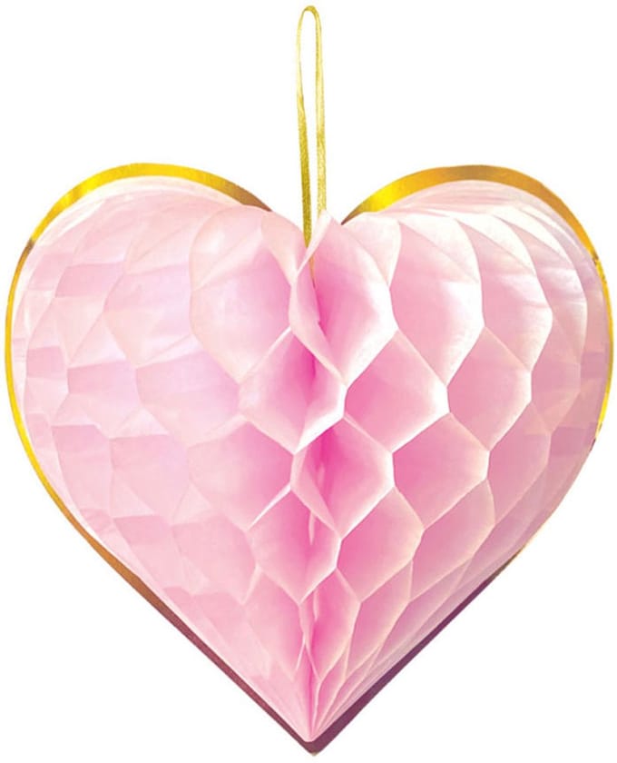 Globos Honeycomb Harten 23cm Watercolors Hearts - 4st.